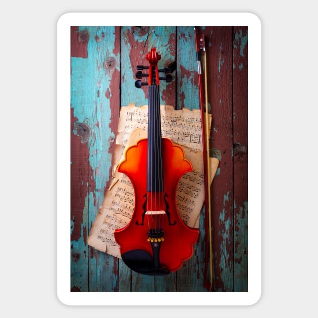 Hanging Baroque 5 String Violin Sticker by photogarry